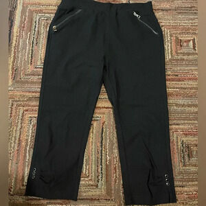 Womens  Pull On Pants Capris Patricia Luca Stretch Black High Rise Italy Size L